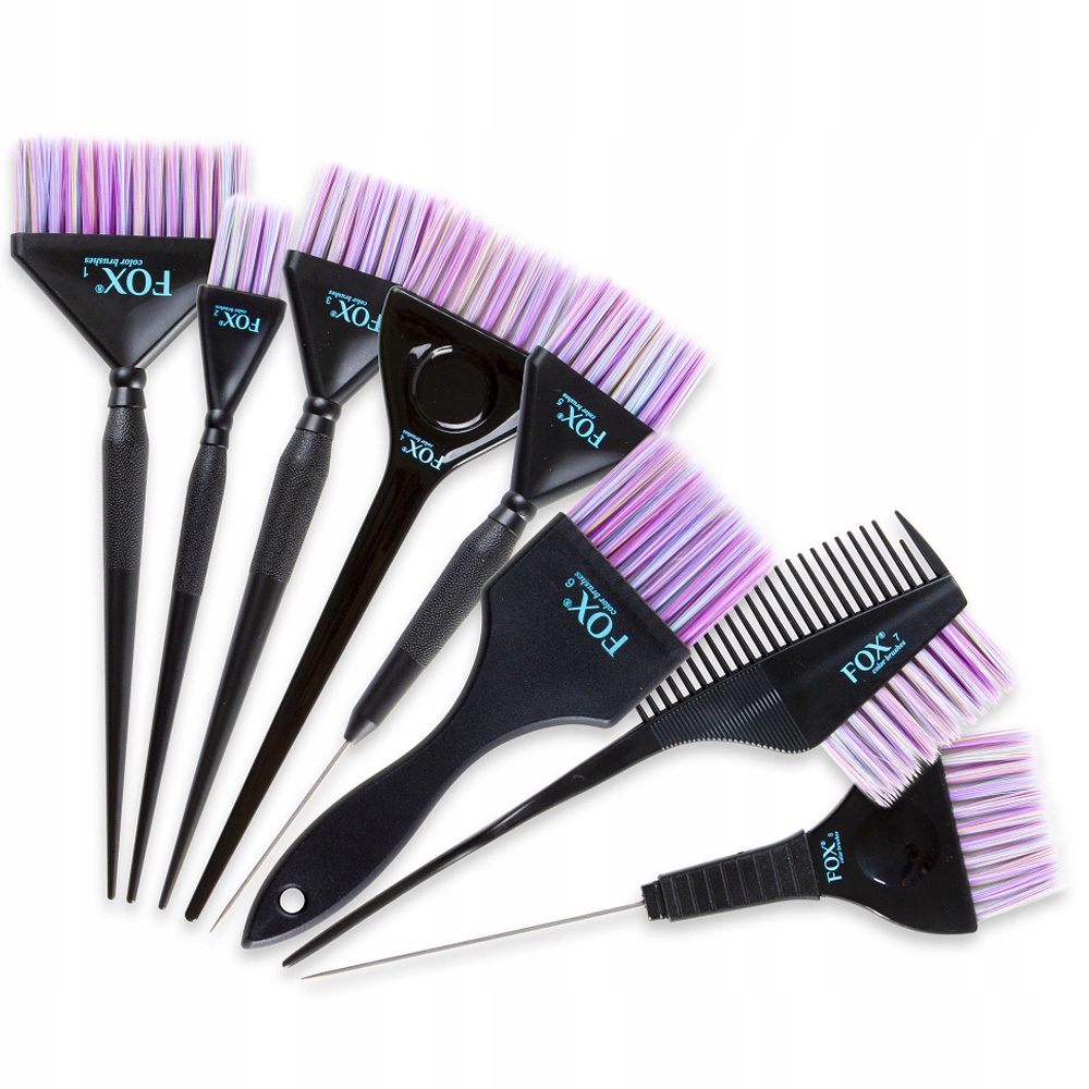 Fox Color Brush Sada Štětců Na Barvení Vlasů 8ks