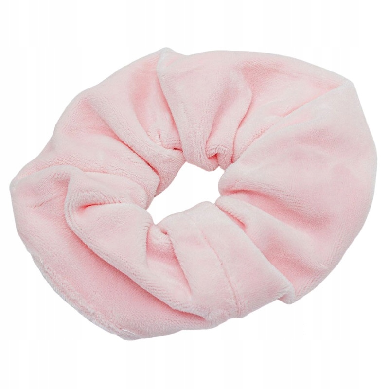 (aurora) G300w GUMKA FROTKA SCRUNCHIE, welur, RÓŻOWA BLADA