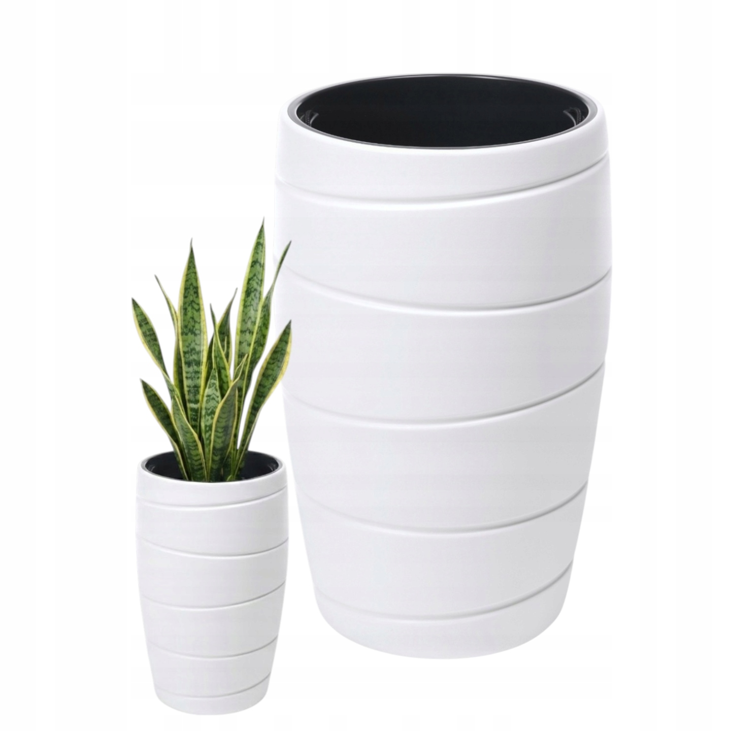 Donica Osłonka Duża 40x59 CM Doniczka Biała Ogrodowa Plastikowa Wkład