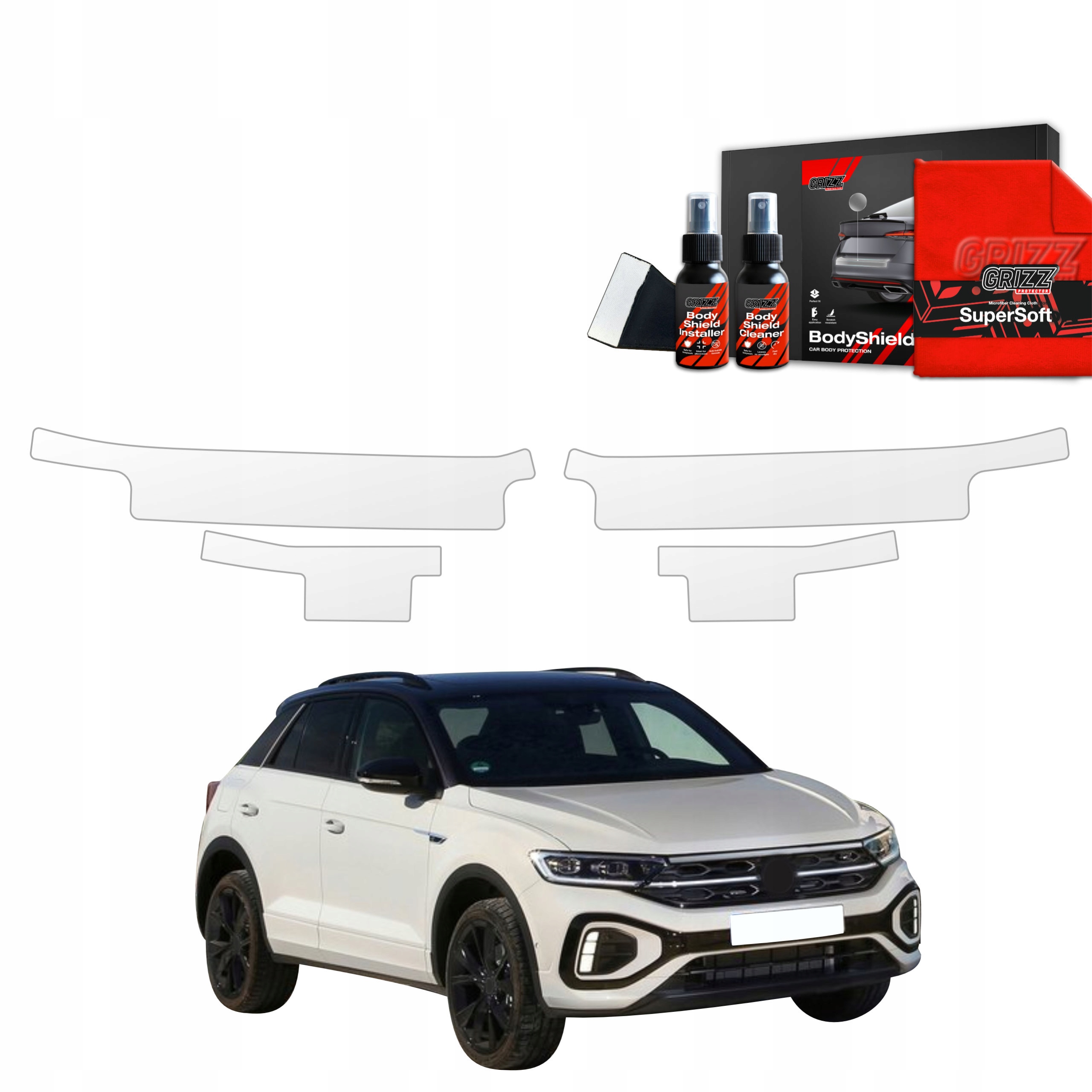 4v1 Fólie Ppf dýha na prahy pro Volkswagen Vw T-Roc (2021-2025)