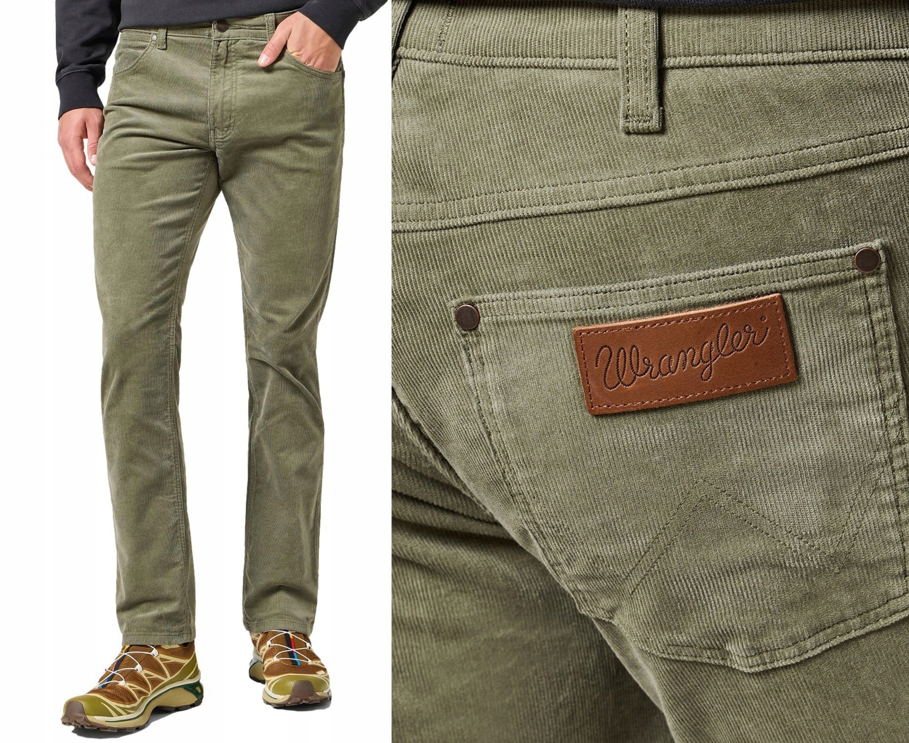 Wrangler Šusťákové kalhoty Greensboro 803 Dusty Olive w40 l34