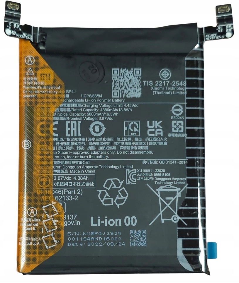 Xiaomi BP4J originální baterie pro Xiaomi Redmi Note 12 Pro Plus