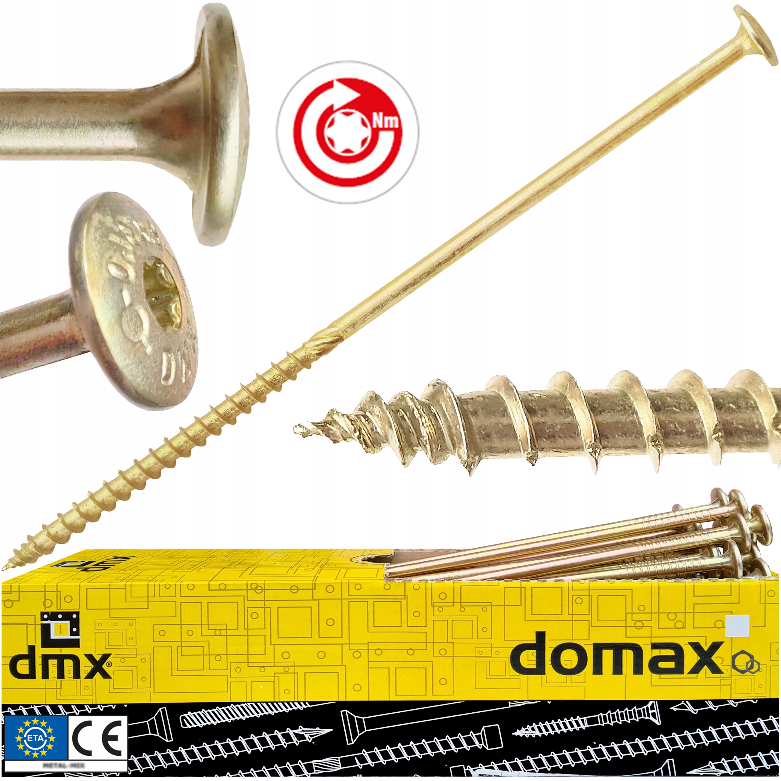 Tesařské Vruty Ct 8x340 Torx Talířová Podložková Hlava DMX 50kusů