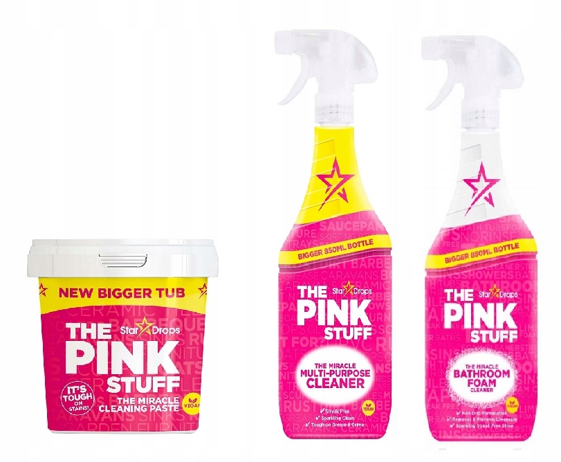 Čisticí a drhací prostředky Pink Stuff 2 tekutiny pasta sada 3 ks