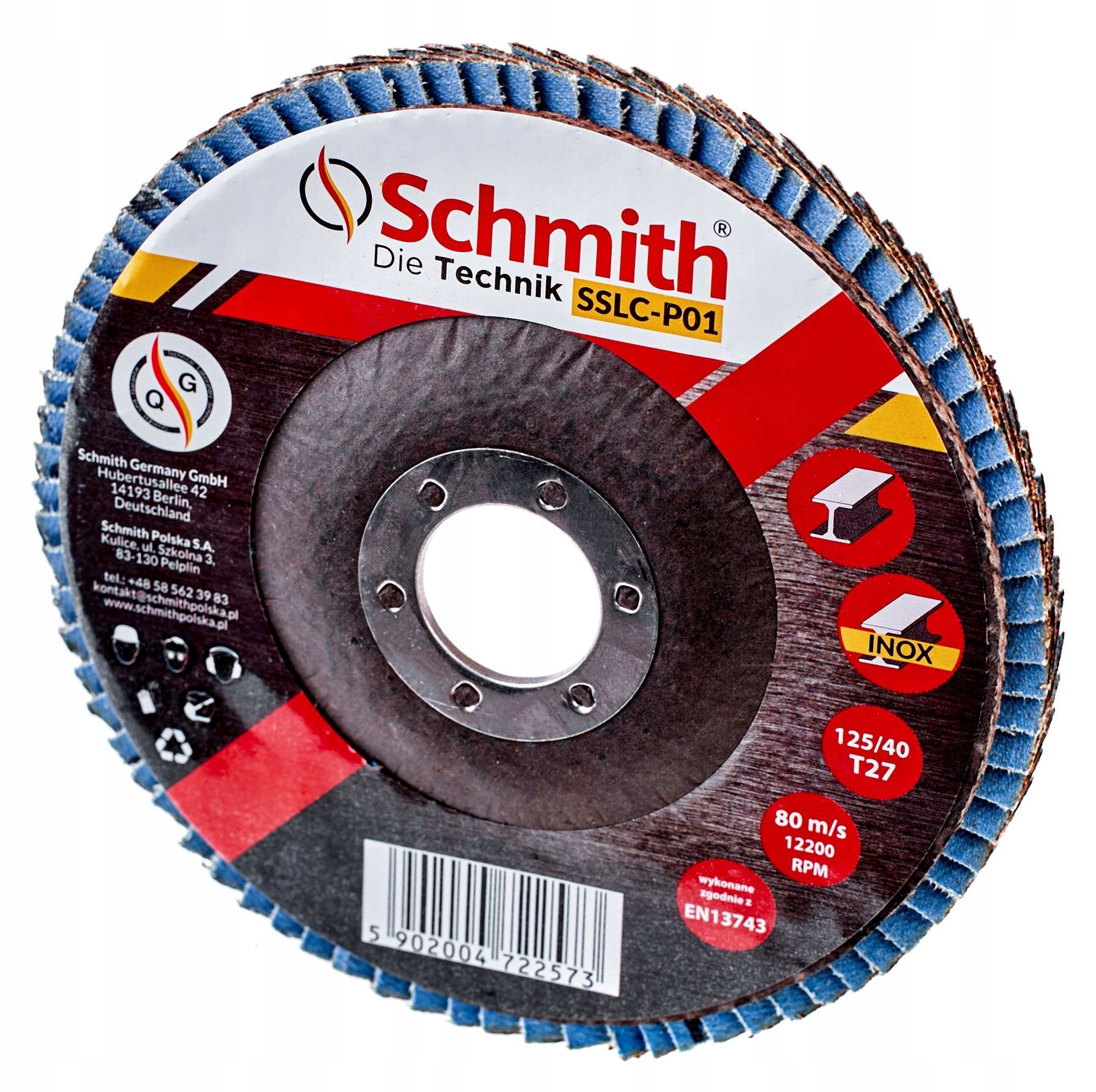 SCHMITH ŚCIERNICA LISTKOWA LAMELKA 125 80 INOXXXX