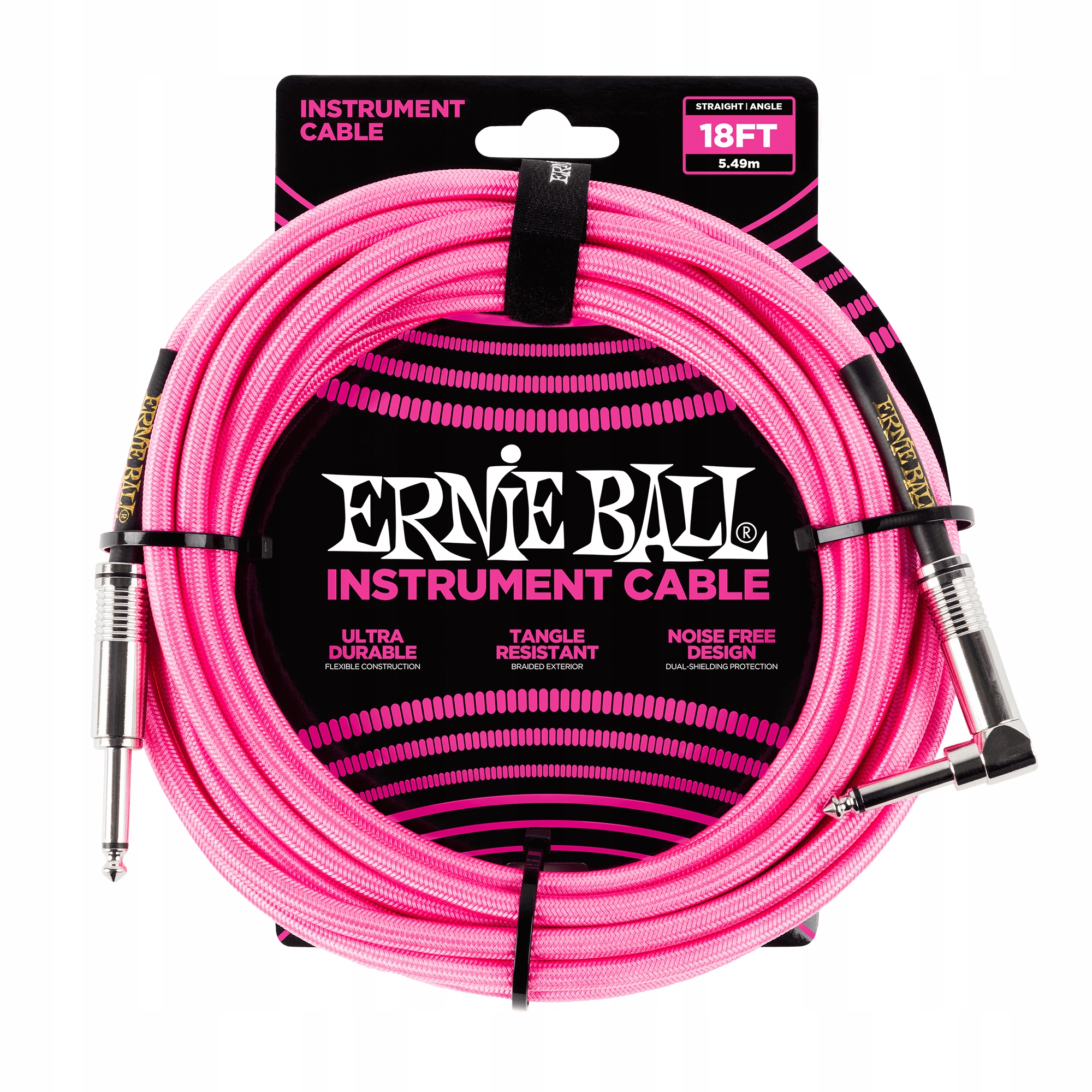 Kytarový kabel Ernieball EB6083 Instumentální kabel 5,5 m, Růžový