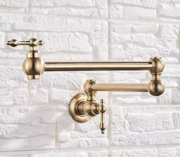 Krunn Potfiler Štýlová nástenná kuchynská batéria Pot Filler Potfiller Zlatá
