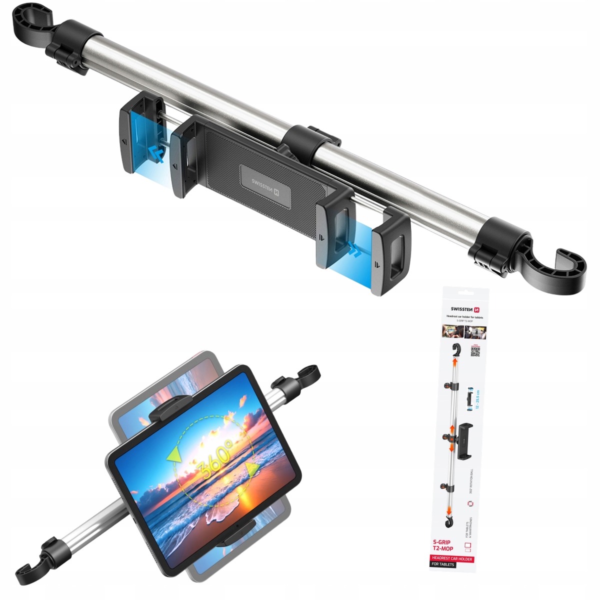 Uchwyt Samochodowy Na Tablet Swissten S-grip T2-mop stabilny mocny