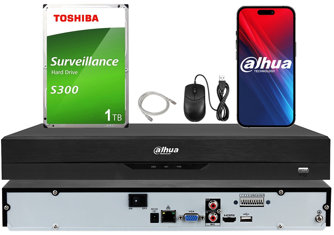 Ip Registrátor NVR4216-EI 16MPx 2xHDD, Ai Dahua WizSense Toshiba 1TB