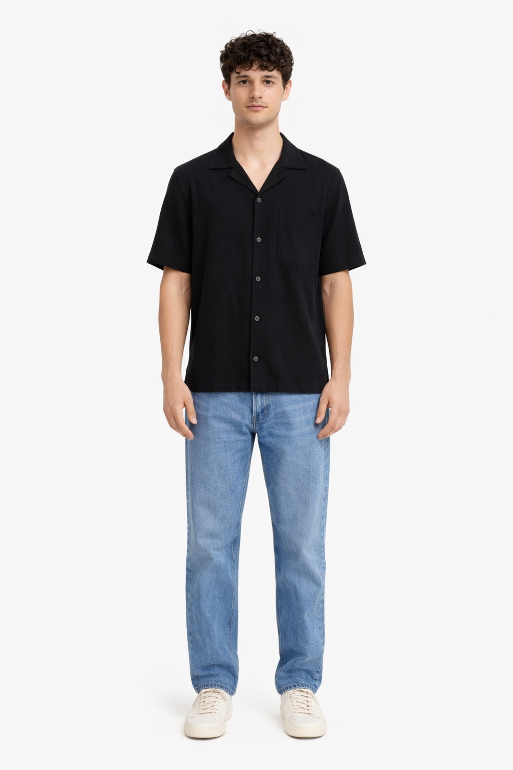 Adidas Černá Ležérní Košile S Krátkým Rukávem A Límečkem XL I2D