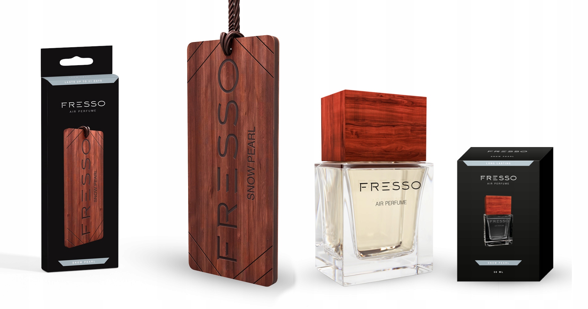 

Komplet zapachów do auta perfumy Fresso snow pearl