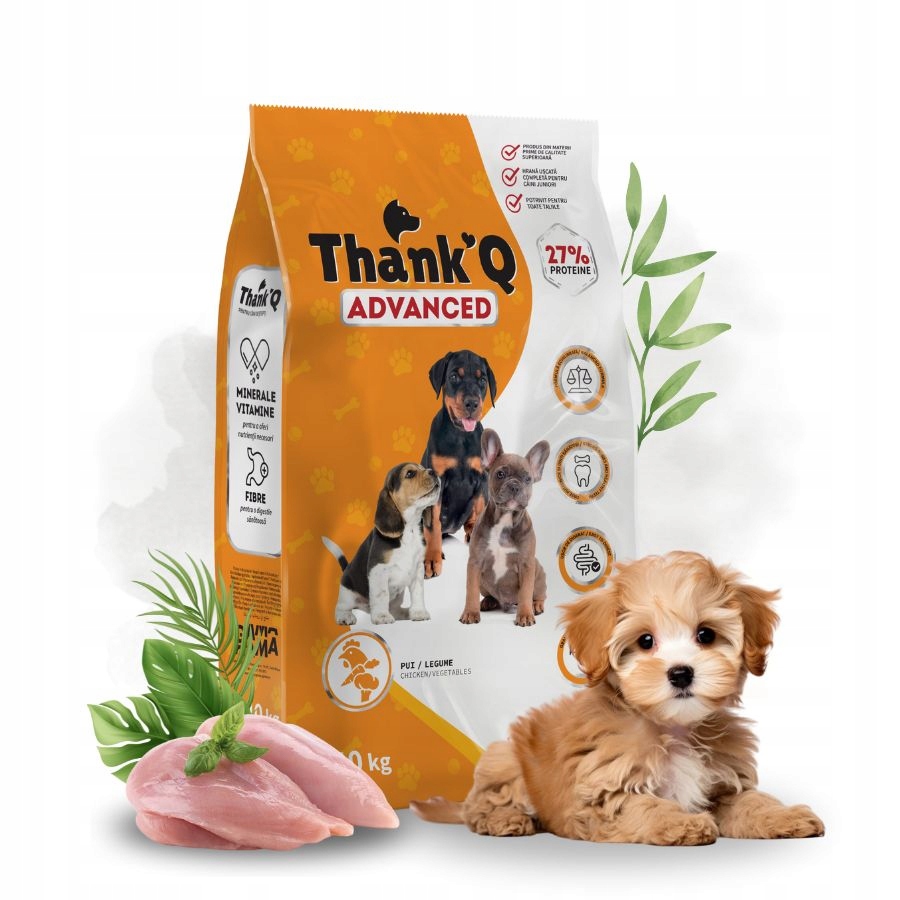 Levně Thank'q Advanced Junior krmivo pro štěňata Kuře se zeleninou 10 kg