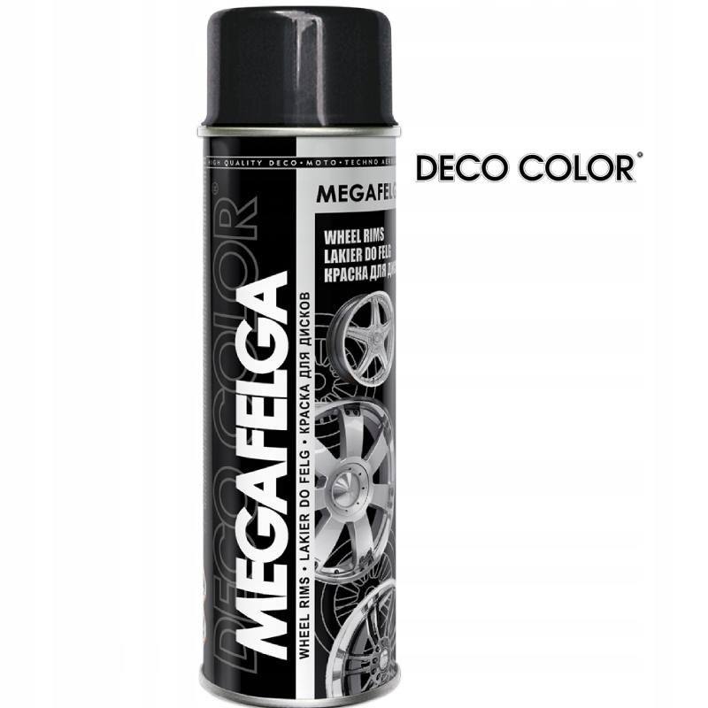 DECO COLOR Lakier akryl. MEGAFELGA czarny połysk
