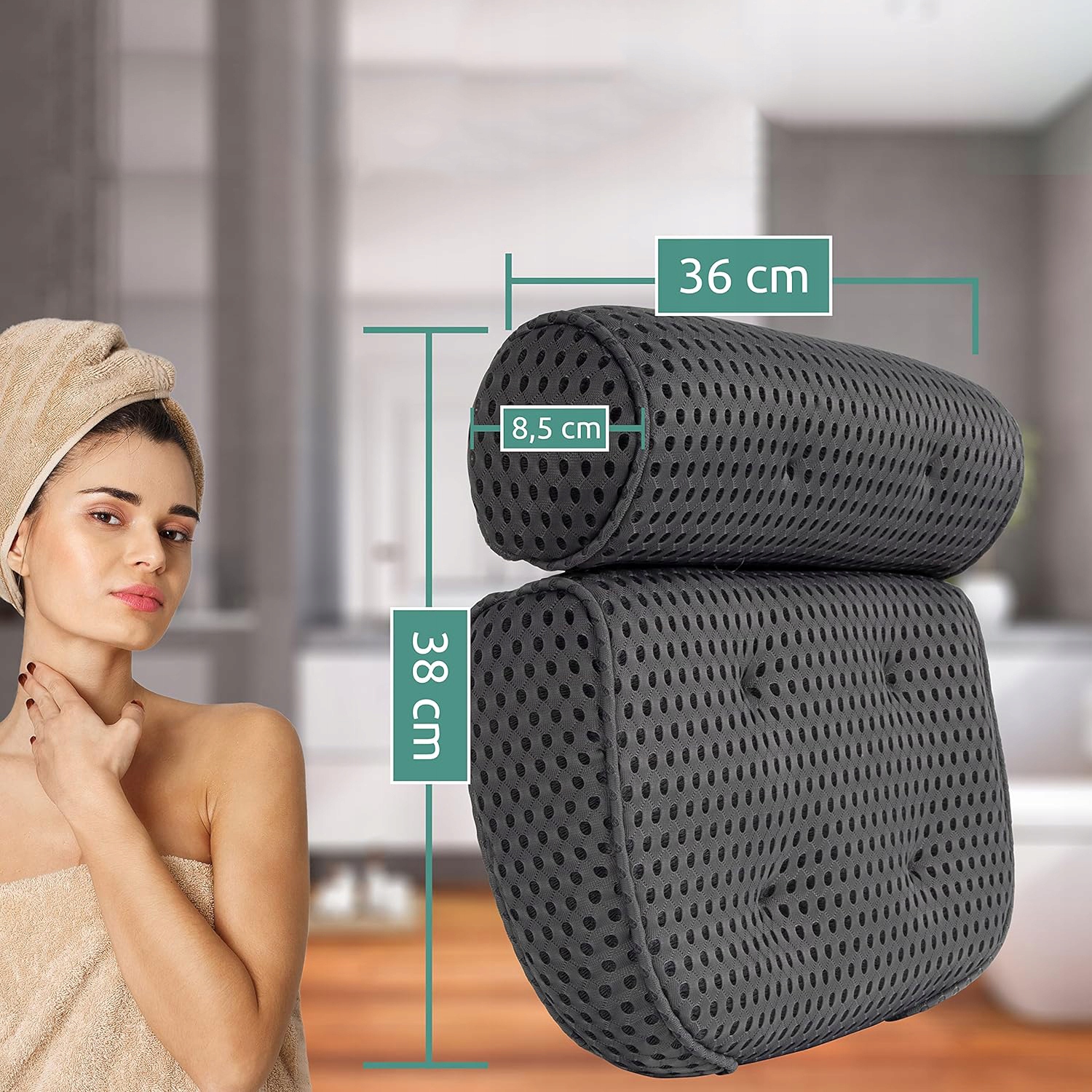 PODUSZKA POD SZYJĘ DO KĄPIELI, PODUSZKA DO KĄPIELI Z SIATKĄ POWIETRZNĄ 4D Marka inna