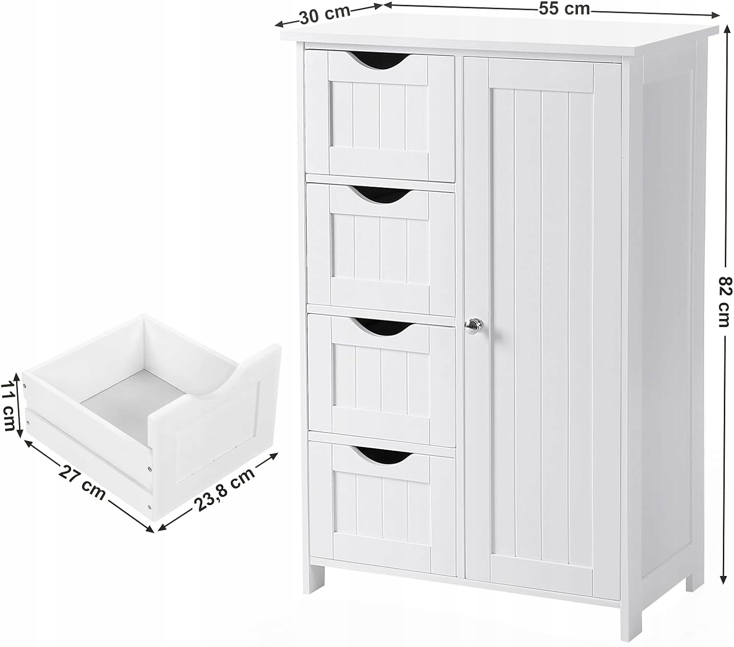 Szafka Łazienkowa stojąca Komoda 4 Szuflady Marka Vasagle