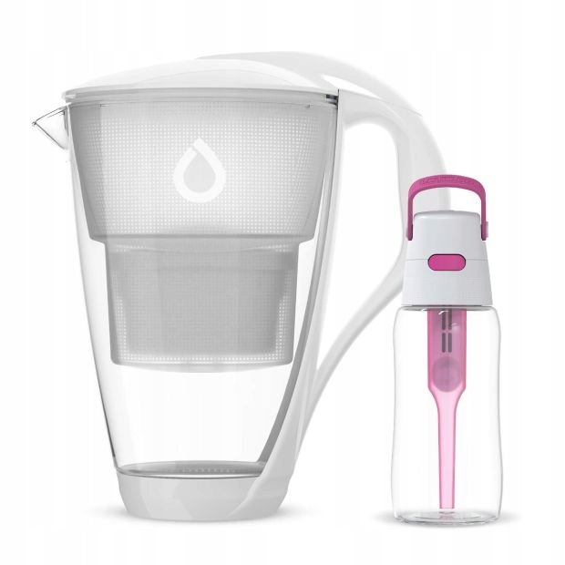 Szklany Dzbanek Dafi Crystal Biały Unimax z Różową Butelką Solid 0,5