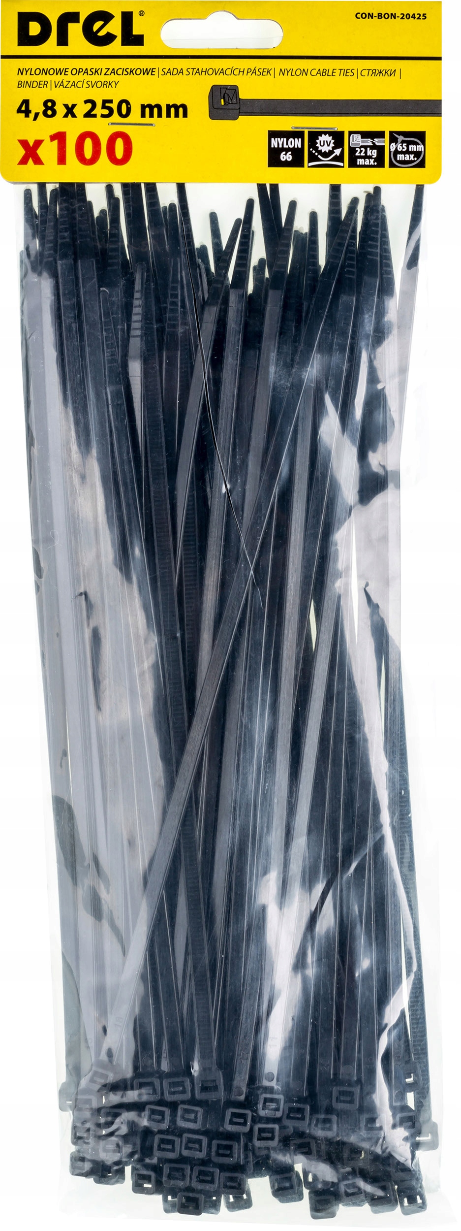 

Opaska kablowa zaciskowa nylonowa 4,8x250mm 100szt