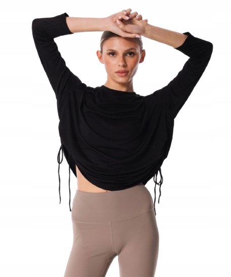 Carpatree Bluzka Z Marszczeniami Longsleeve Ruching Black r. Xs