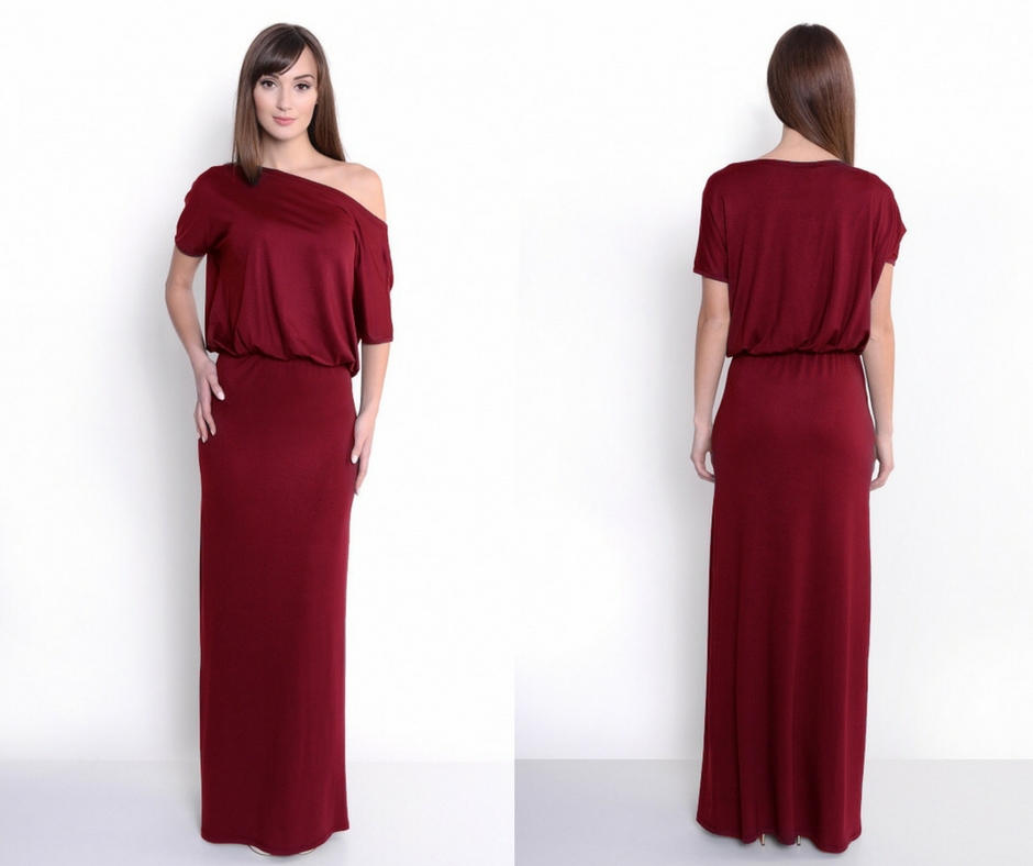 Dlouhá šaty netopýr oversize maxi S/m