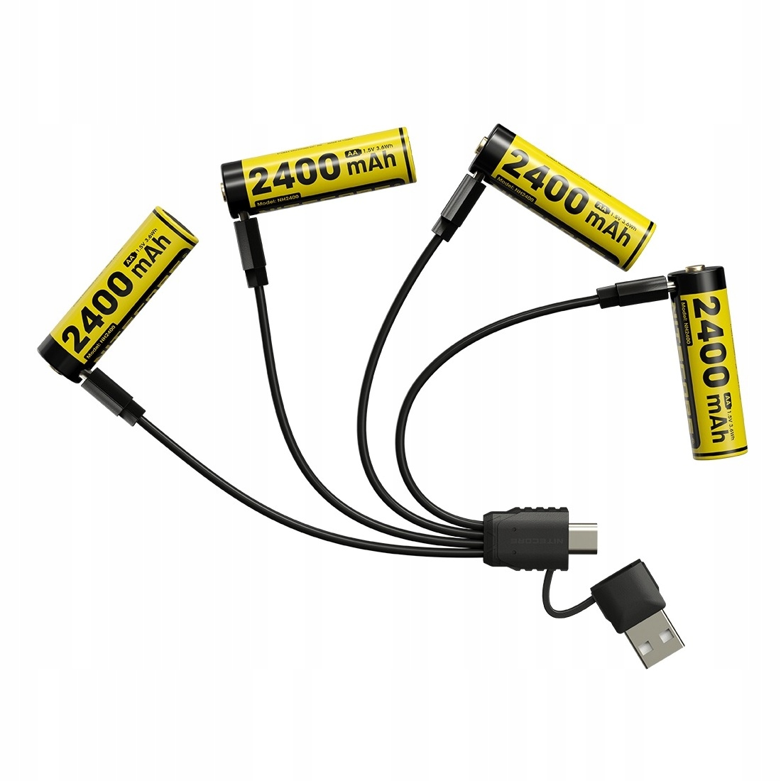 Akumulatory Nitecore NH2400 4xAA 2400mAh 1,5V Usb-c