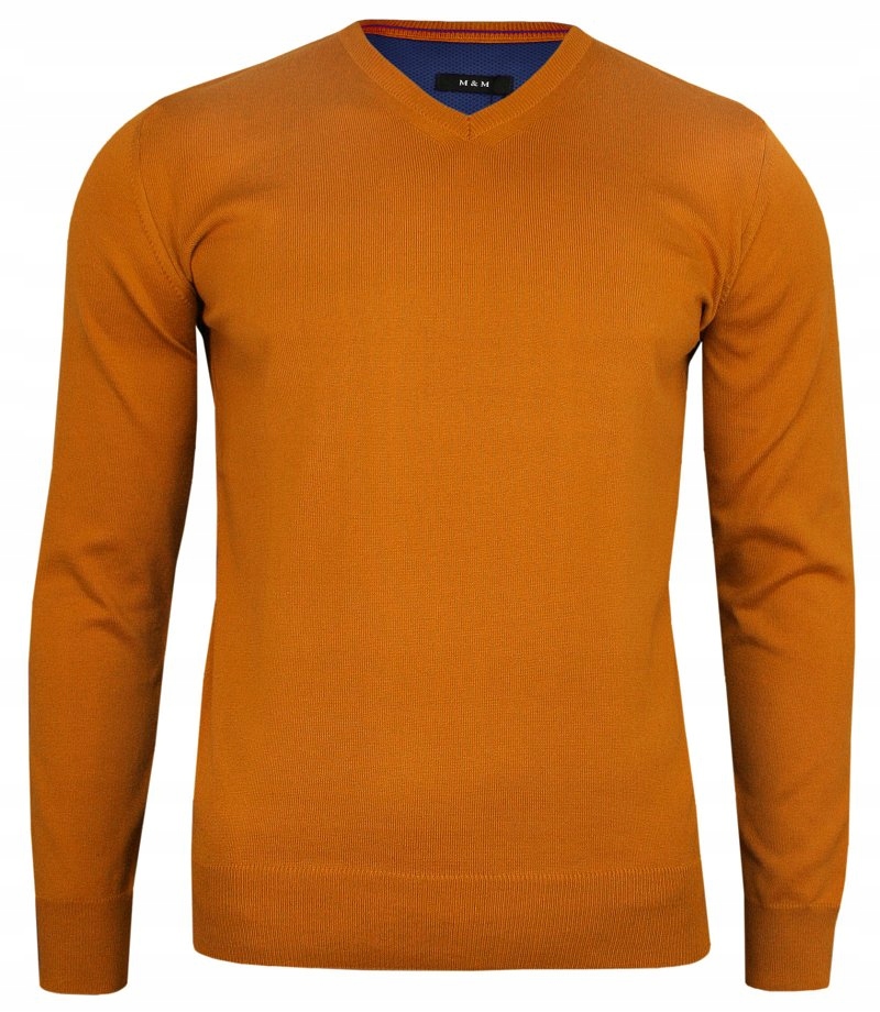 

Pomarańczowy Sweter Męski V-neck -MM Classic- L