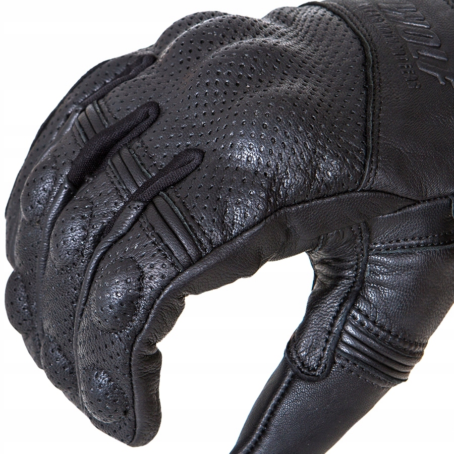 WOLF KRÓTKIE WYGODNE RĘKAWICE MOTOCYKLOWE SKÓRZANE NA LATO BLACK L Model RACER