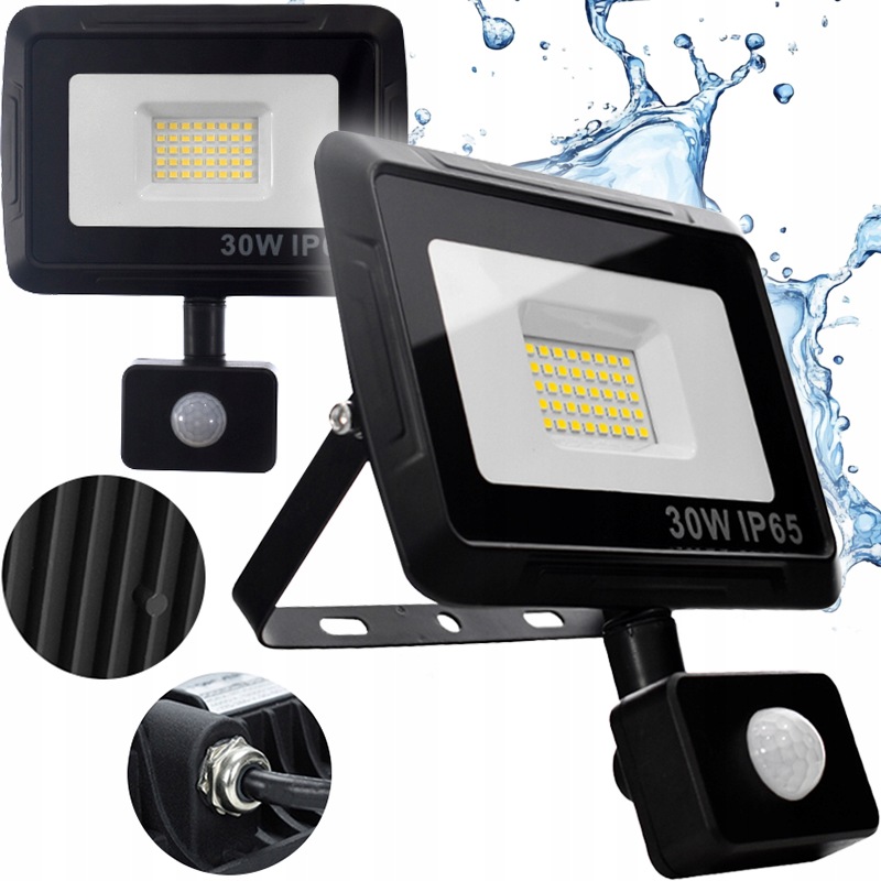 2X Halogenový Reflektorová Led Lampa S Detektorem Pohybu Soumraku 30W