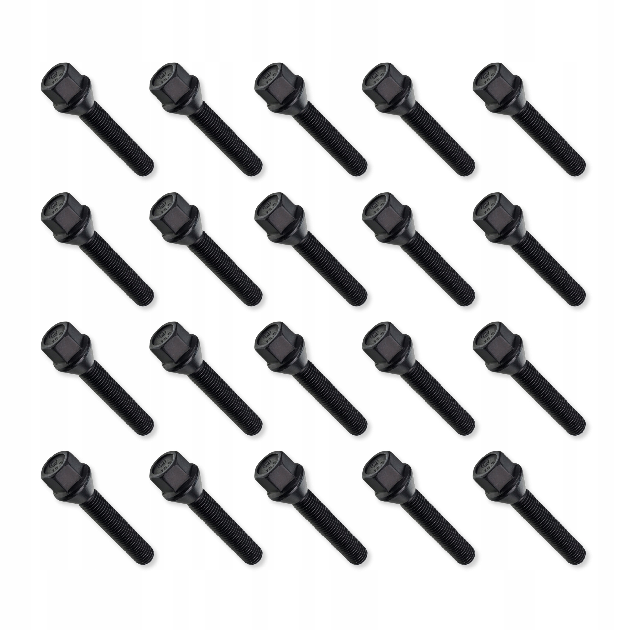 Černé Šrouby M12X1,5 55MM Pro Kola Hliníkových Ráfků KLÍČ17 Kužel Carbonado