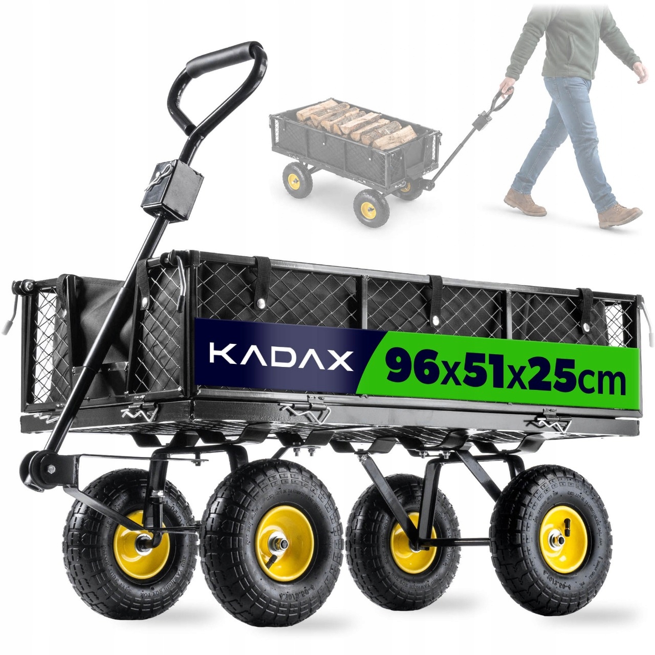Záhradný Vozík 300 Kg Transportná Príveska Kolík 3v1 Plachta Kolesá Veľká