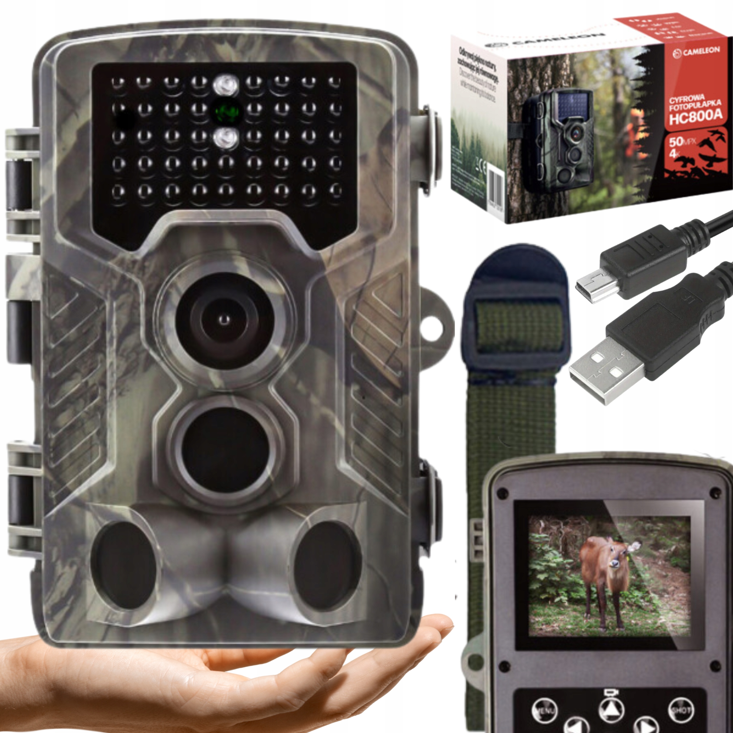 Fotopast Ir Lesní kamera Lovecký Noční Režim na Sd kartu Uhd 4K 50Mpx