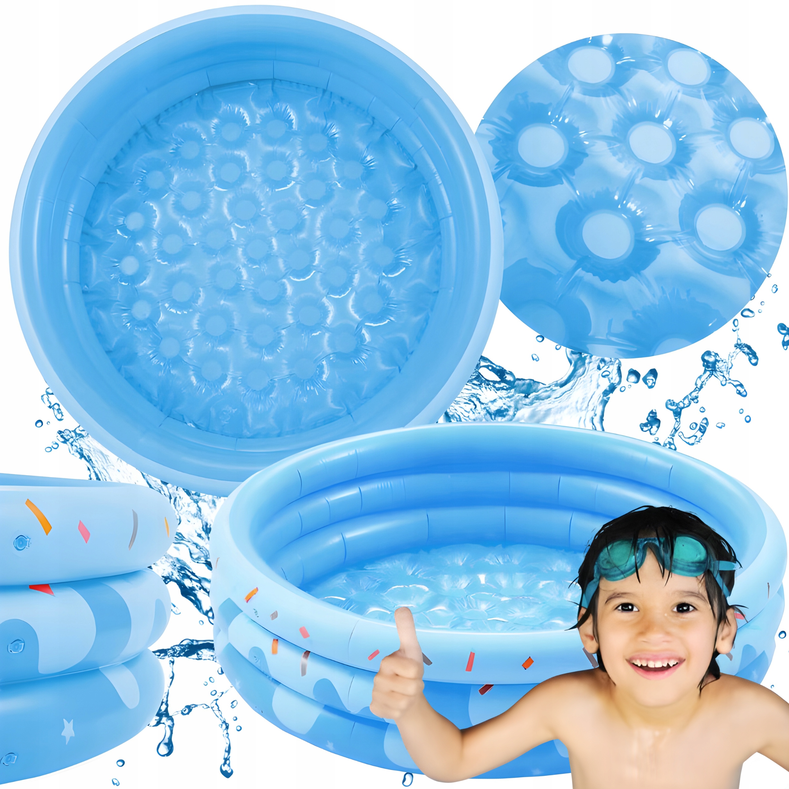 Basen Basenik Dmuchany Dla Dzieci Ogrodowy Na Plażę Balkon Taras Okrągły