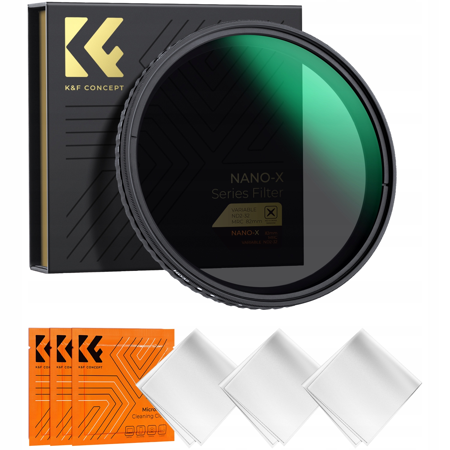 Šedý nastavitelný filtr K&f Concept Nano X (ND2-ND32) 43 mm