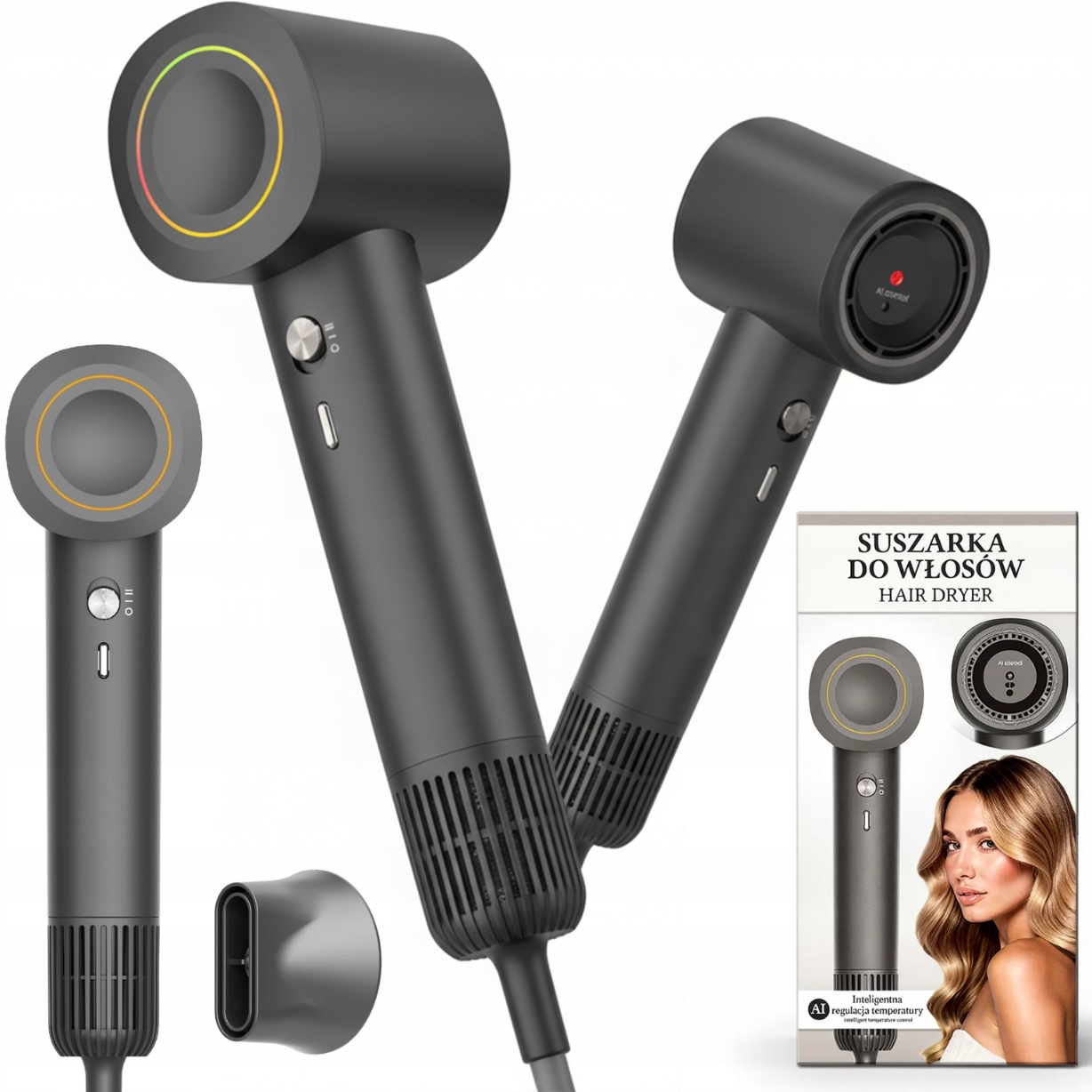 Profesjonalna Suszarka Do Włosów Z Jonizacją 1100W Z Czujnikiem Temperatury