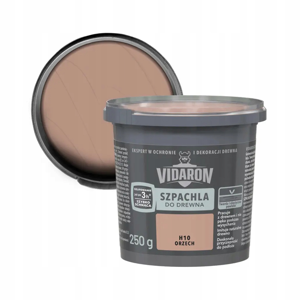Szpachla do drewna VIDARON 250 gram, akrylowa,ORZECH H10