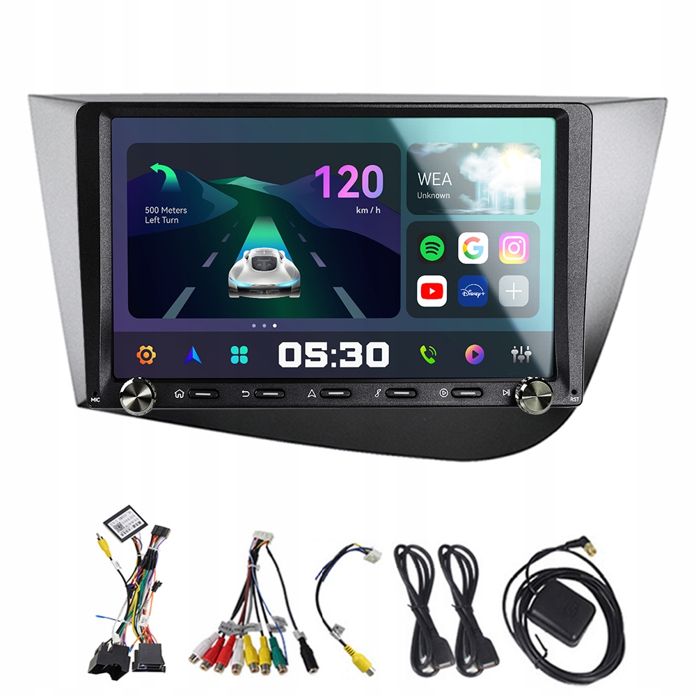 2Din Android 13 autorádio pro Seat Leon 2 MK2 2005-2012 Carplay 2G 32G Rds