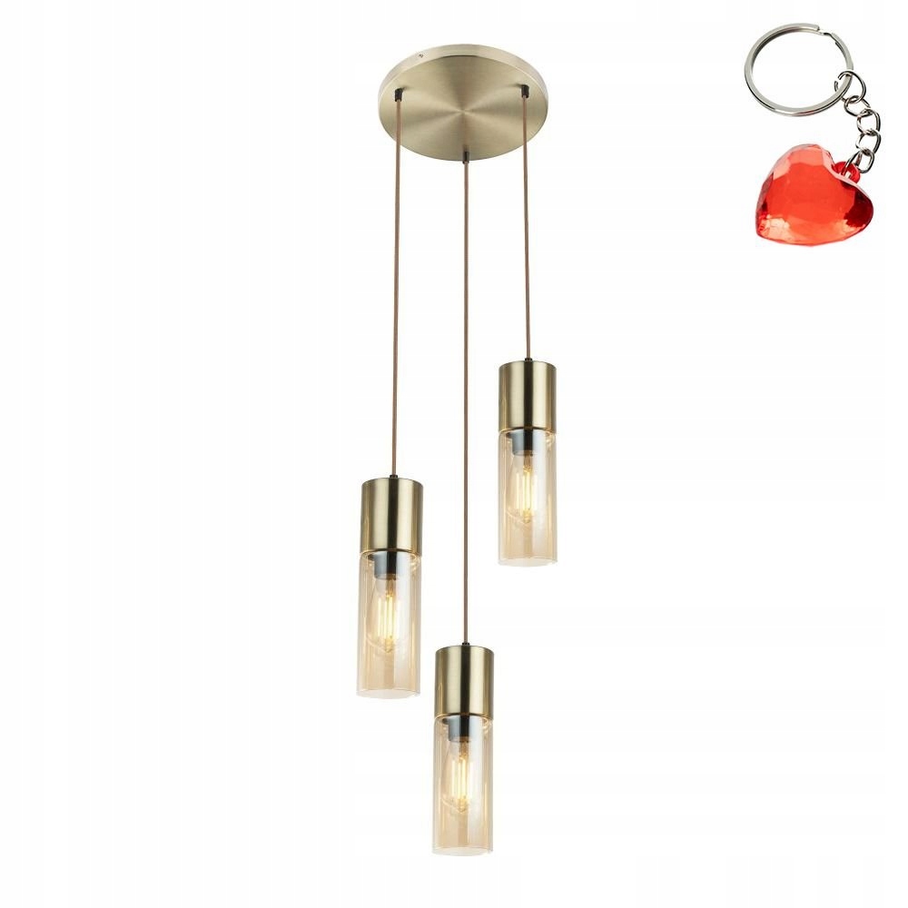 Závesná lampa do obývačky 3xE27 25W, sklenené tienidlá Annika 21000-3HM Globo