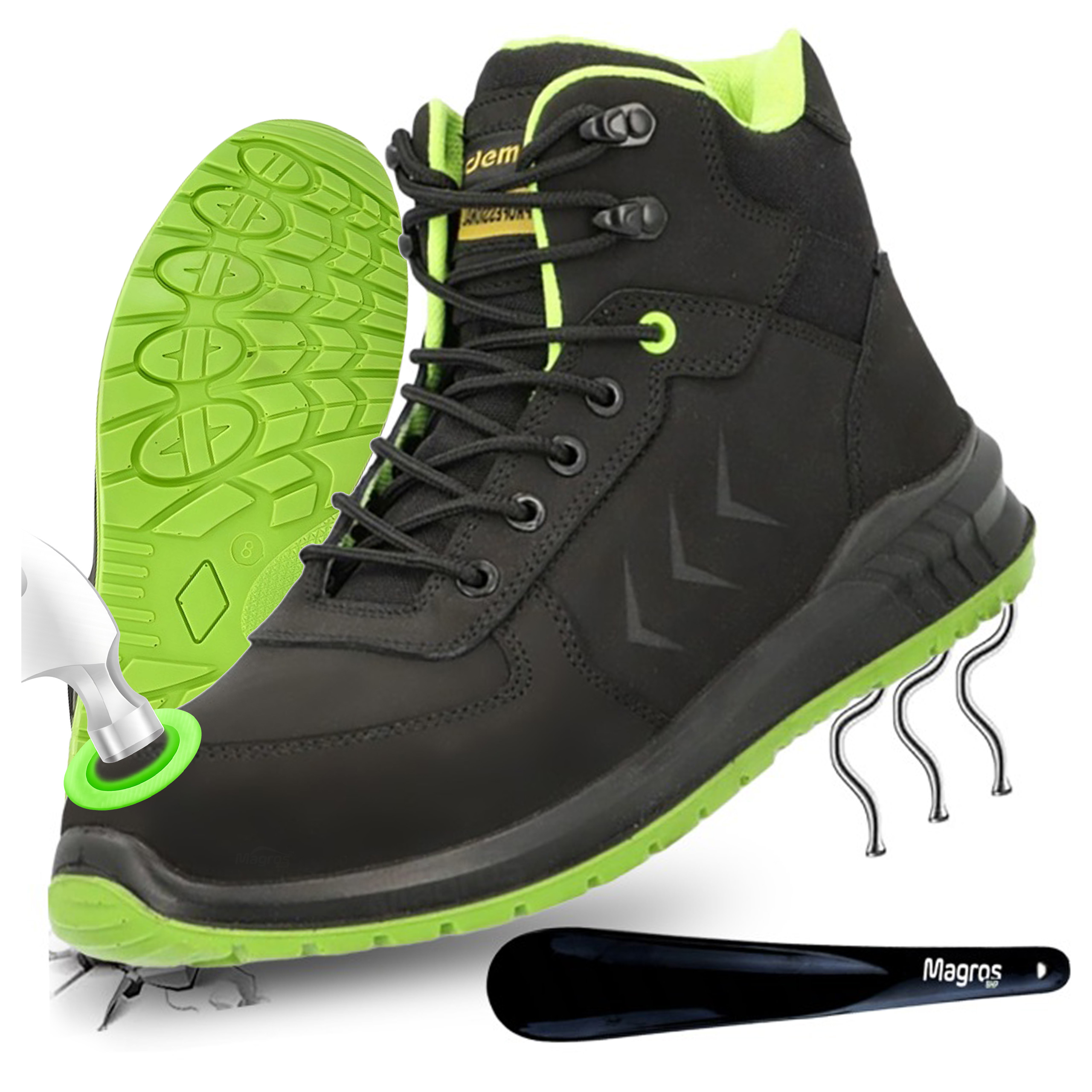 Pánské pracovní boty Boty Bozp Kožené Ochranné Demar 9-088 S3 Sr Fo 47