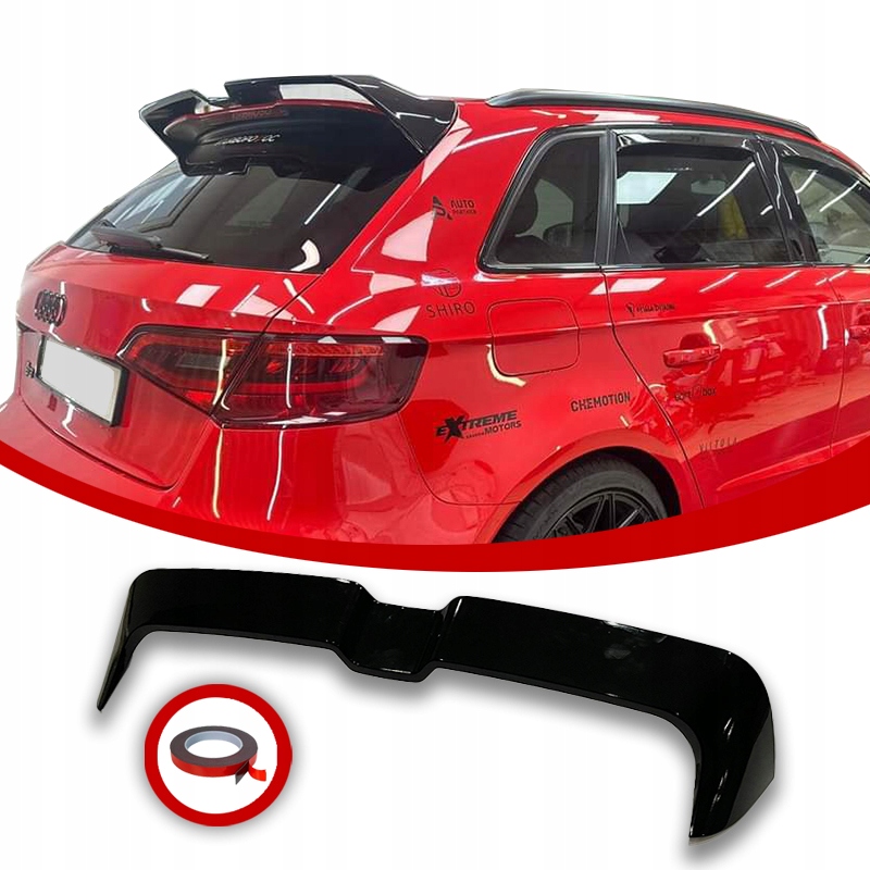 Audi A3 8V Letka, Zadní Spoiler 2012-2016 Hb Černý Lesk