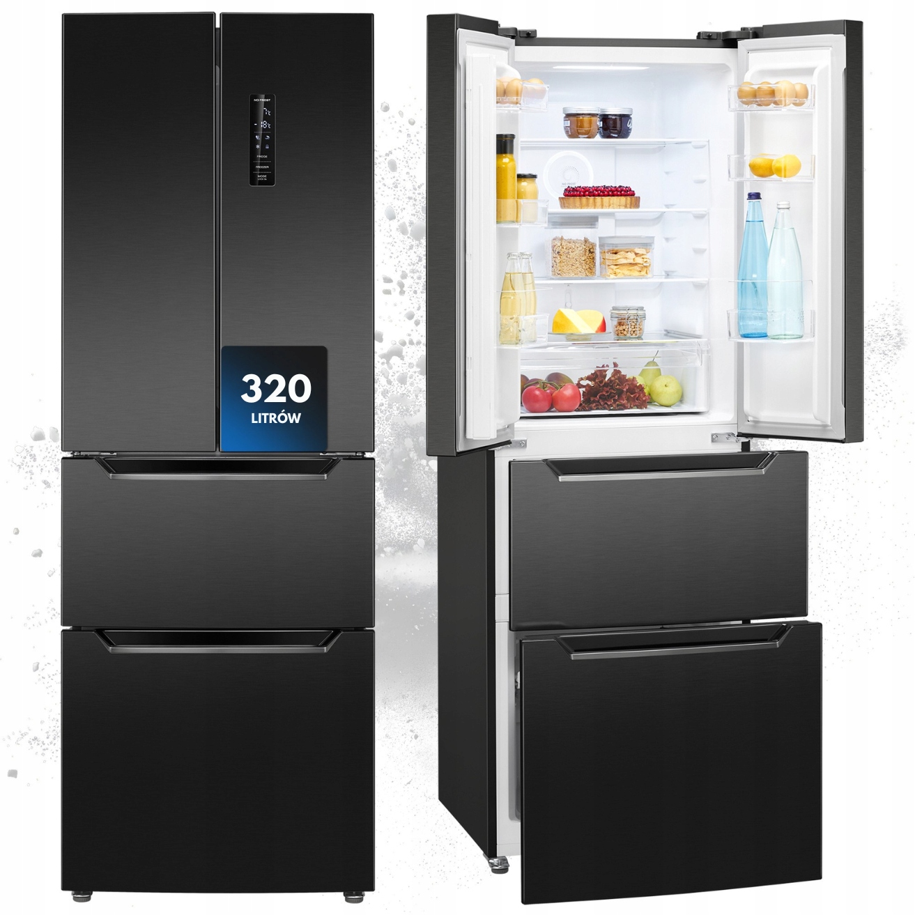 Lodówko-zamrażarka French Door Bomann KG 7361 IX (ciemny inox