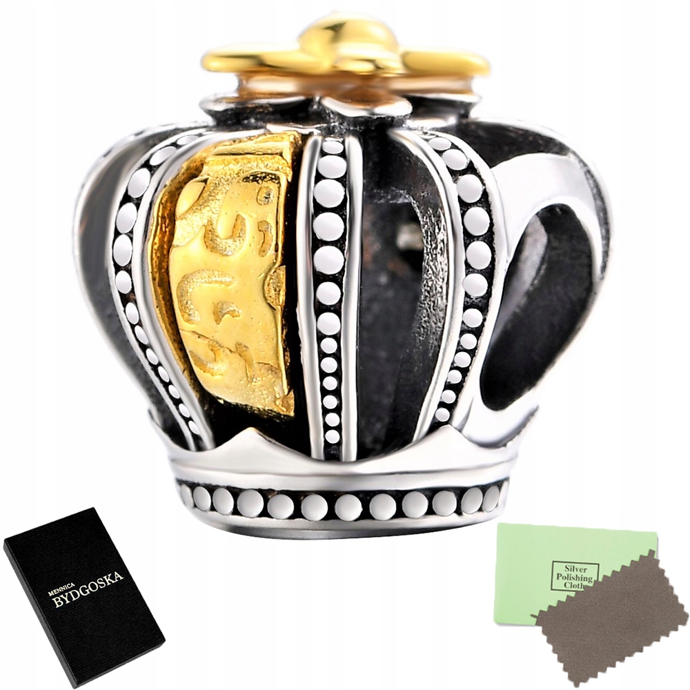 

Zawieszka Charms Srebro 925 Korona Beads Srebrny