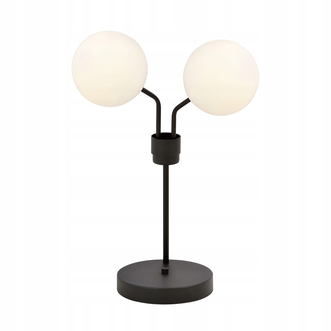 Nočná lampa Emibig Nova 2 bod čierny akcent opálové tienidlo biela E14