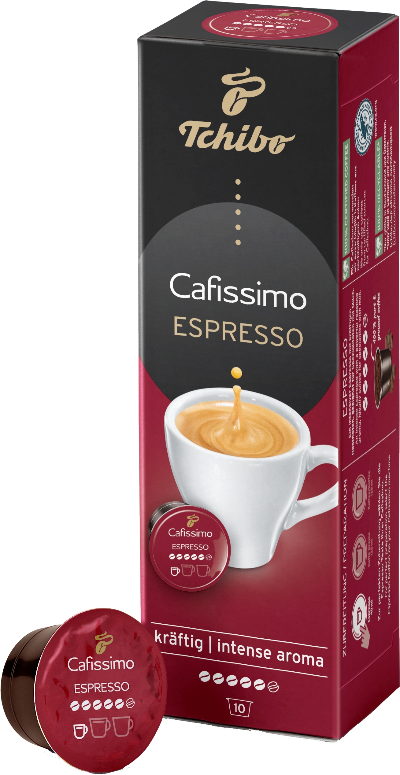 Levně Kapsle do Cafissimo Tchibo Cafissimo Espresso Intense Aroma 10 ks