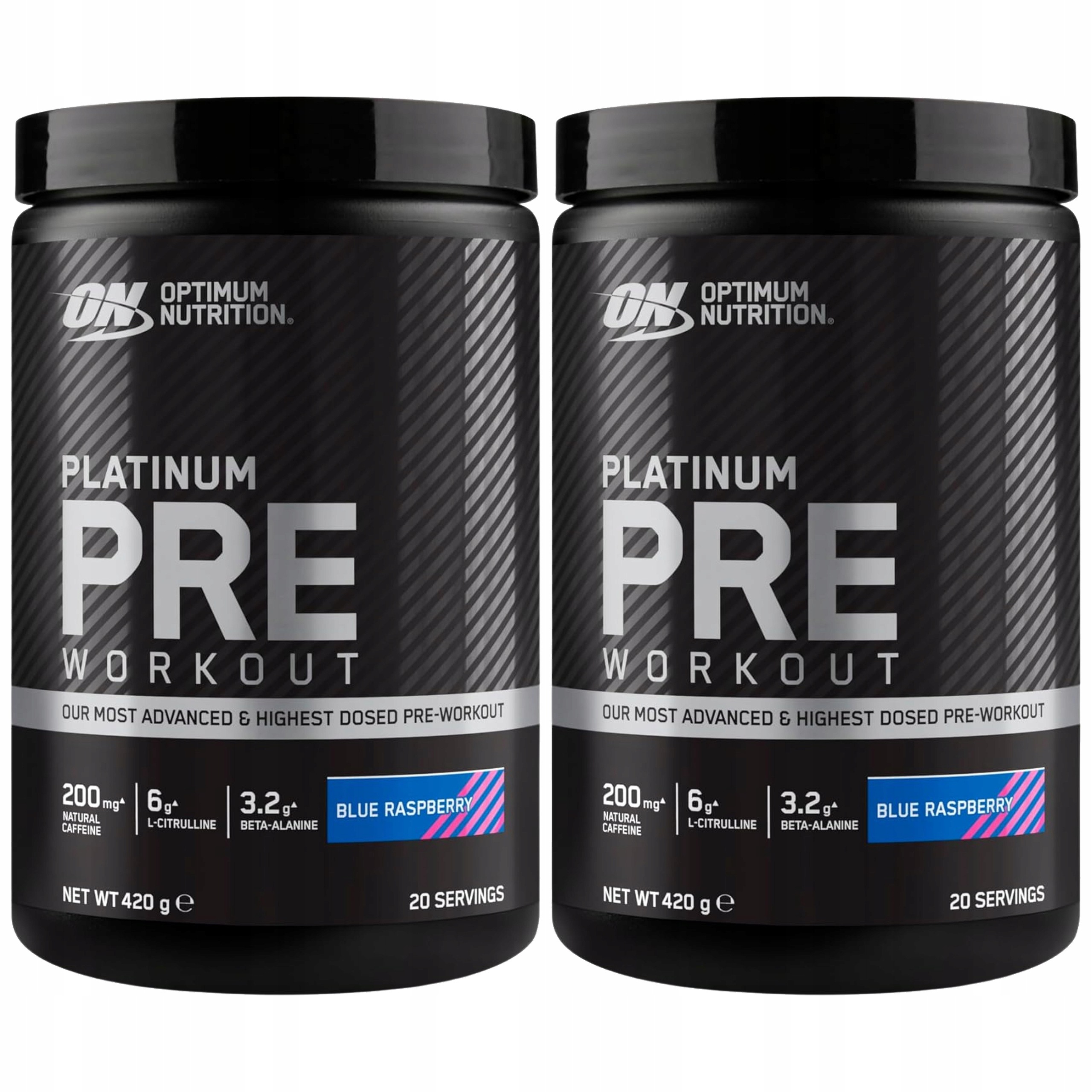 2x Předtréninkovka Optimum Nutrtion Platinum Pre Workout 420 g Blue Raspber