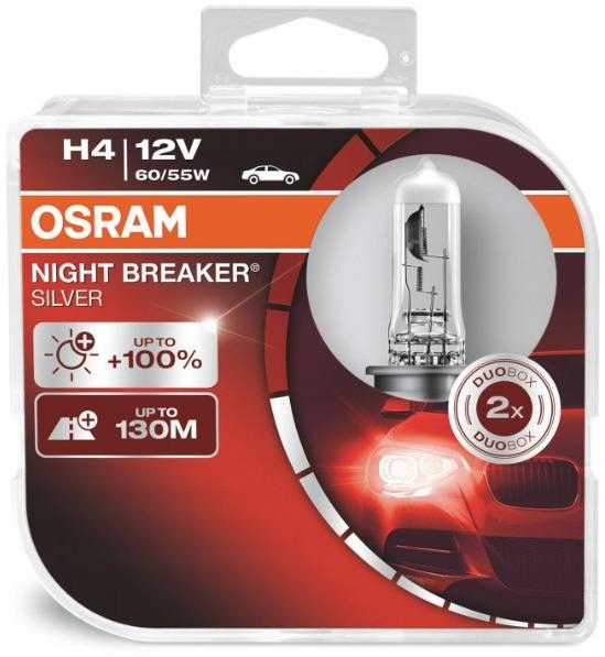 

Osram Night Breaker Silver +100% H4 12V 60/55W Duo
