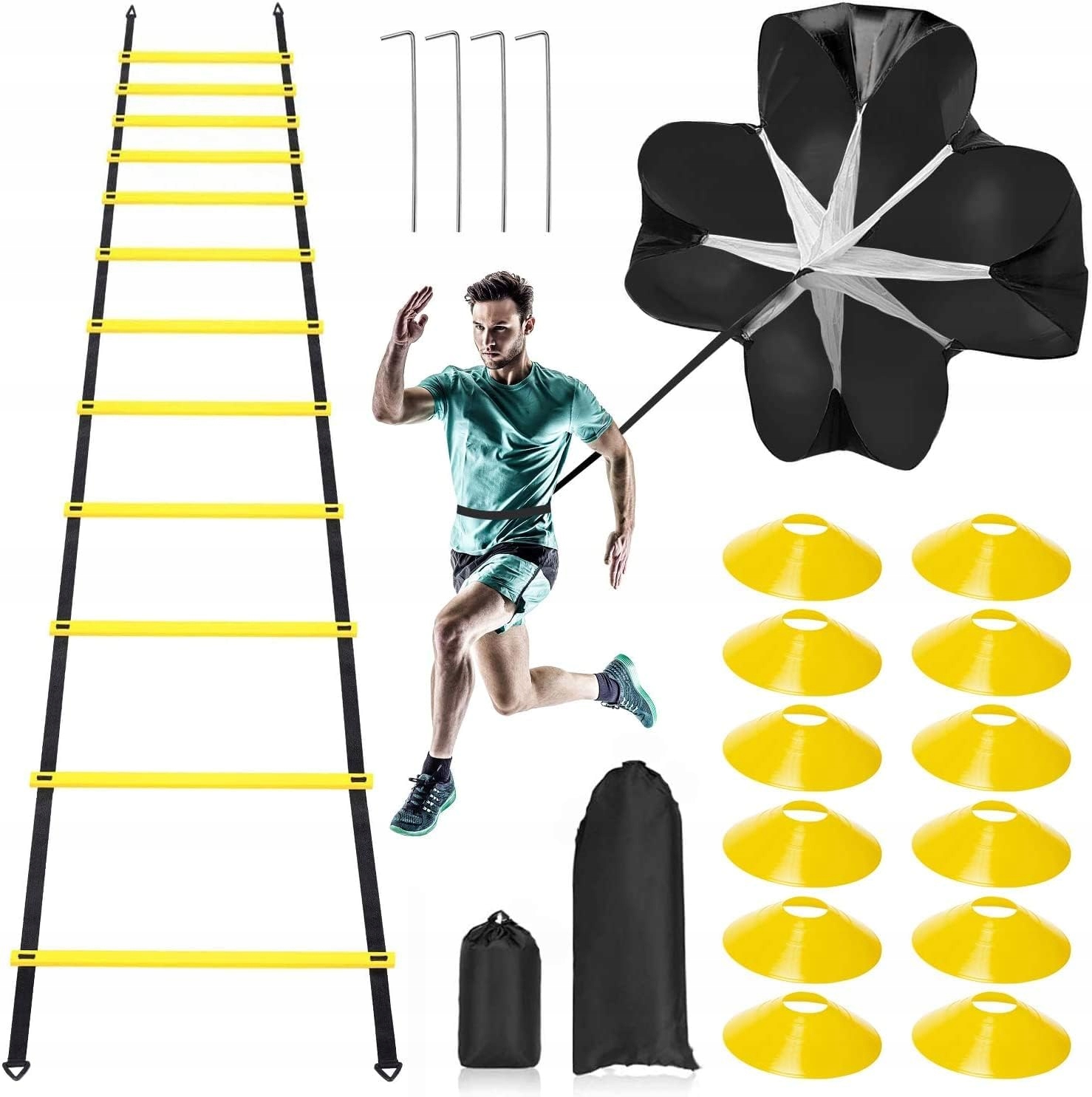 Zestaw Piłkarski Treningowy Sportu Piłki Nożnej Technika Szybkości