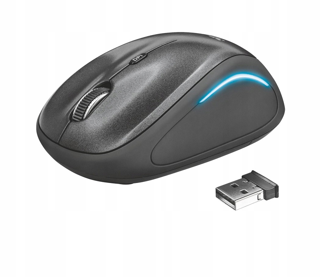 Trust Mysz bezprzewodowa Yvi Fx czarna myszka Usb