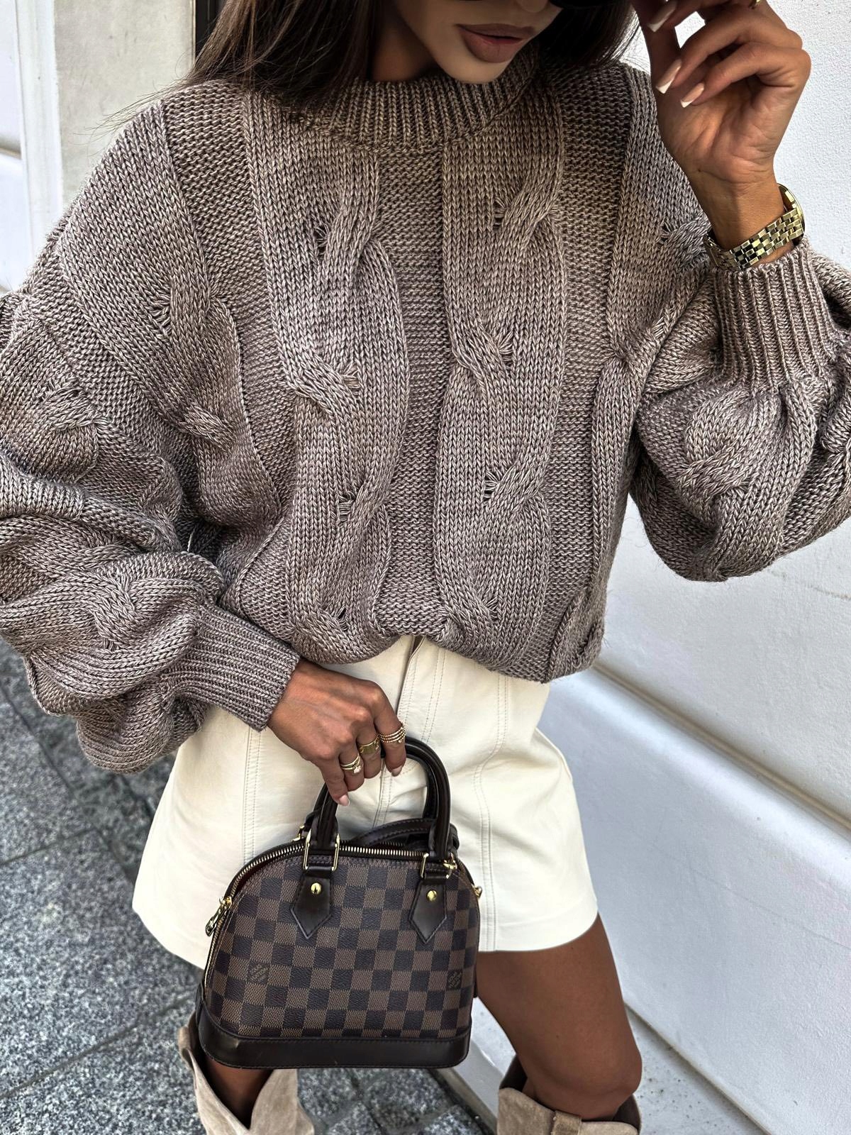 Svetr Copánkový Oversize Bocca Hnědý Uni