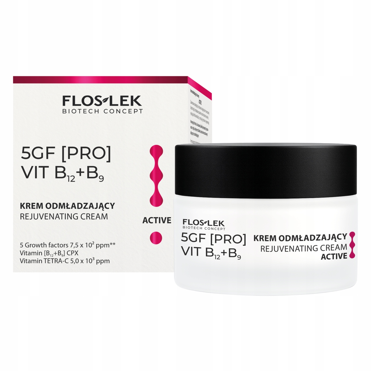 Omlazující krém na obličej Active 50 ml 5GF [pro] Vit B12+B9 Floslek