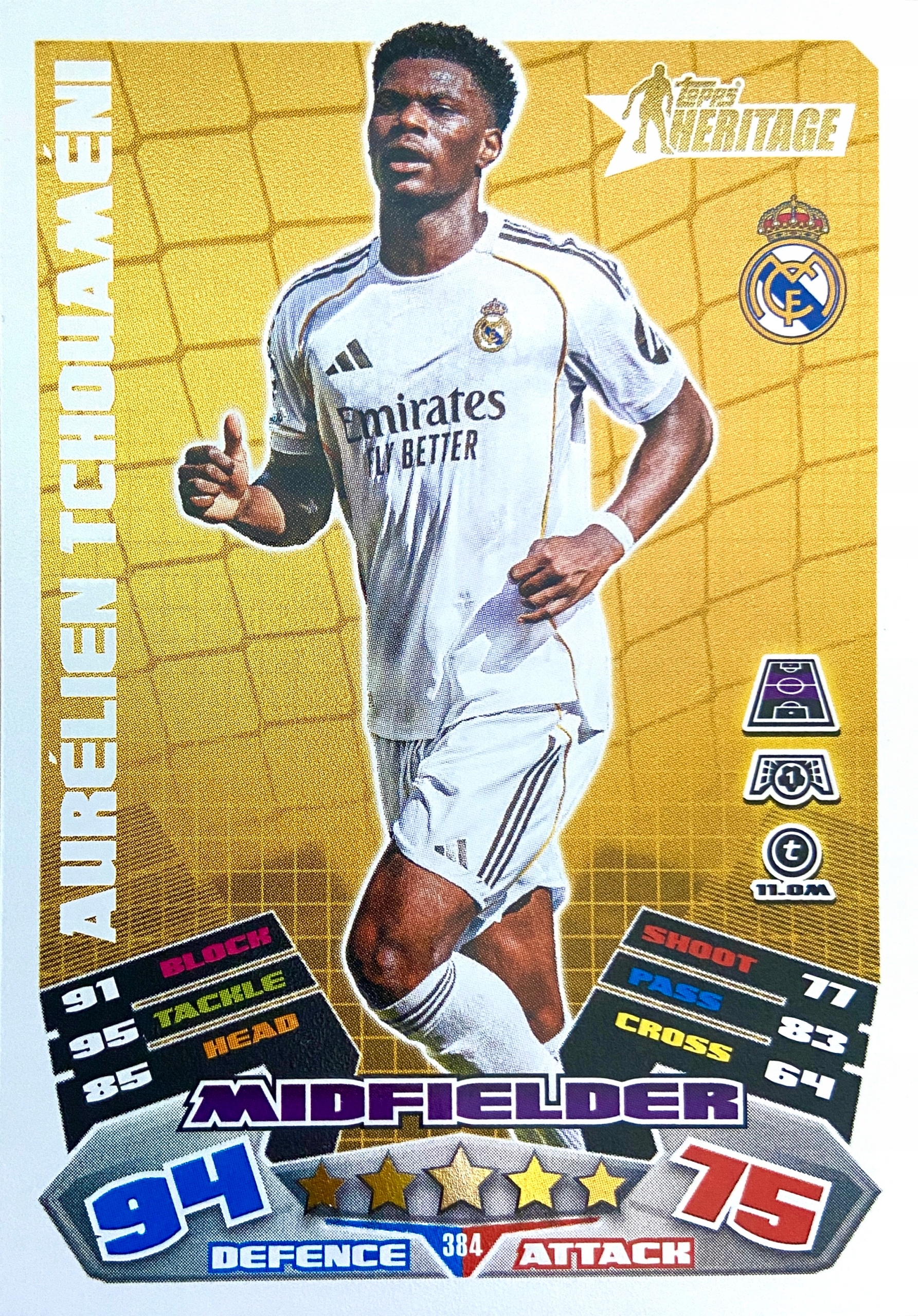 Match Attax Ucl 2025/26 2026 Heritage 384 Aurelien Tchouameni Real Madryt