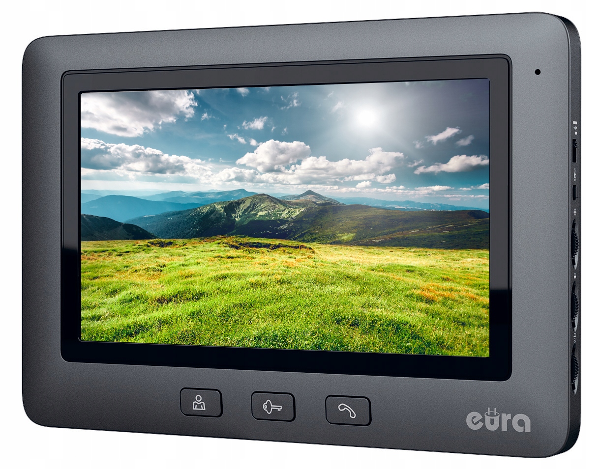 Video monitor domofónu Eura Alpha čierny bránka